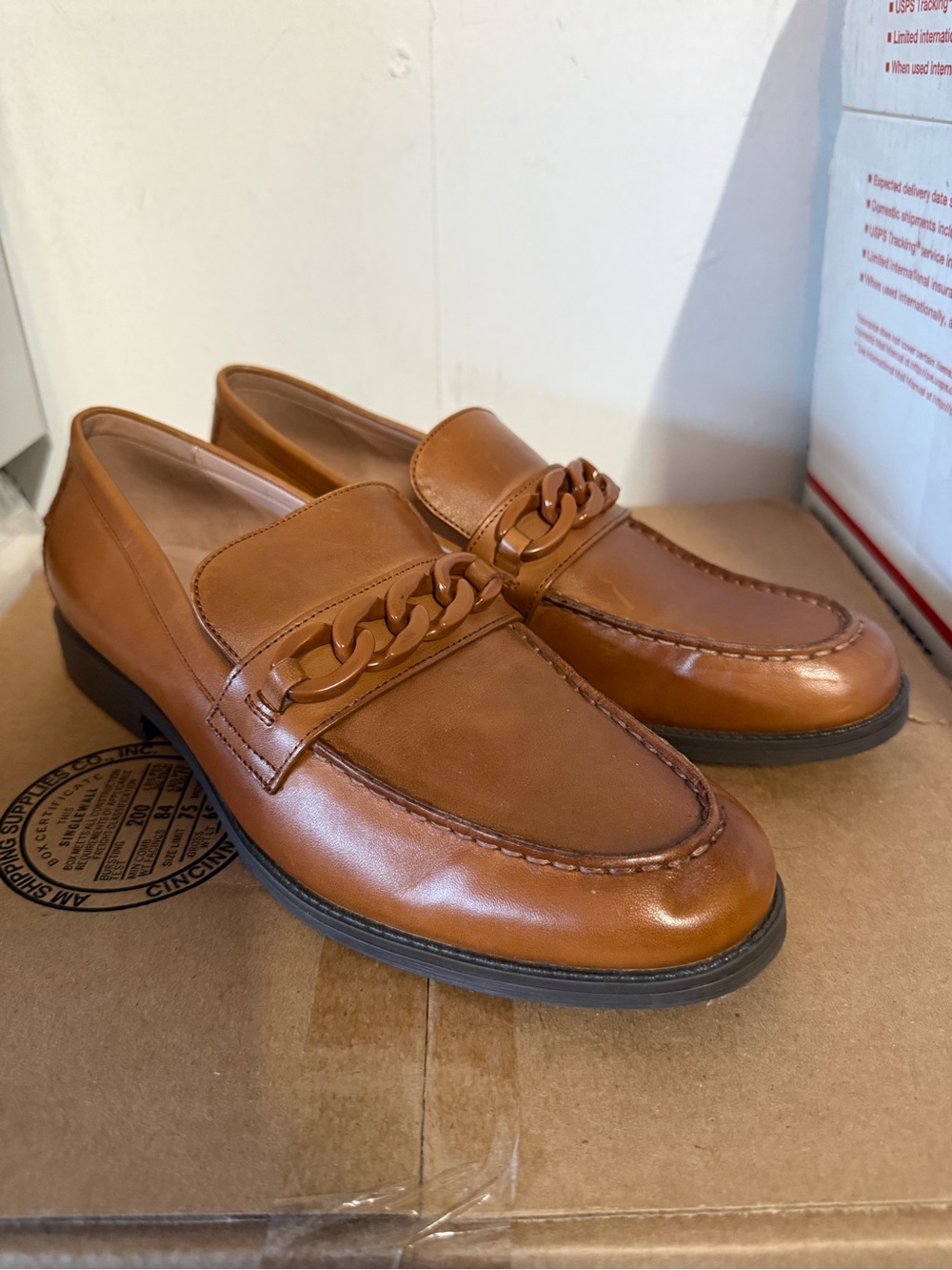 $150 Cole Haan Womens Stassi Chain Loafer Leather  Brown Size 10.5 B New - Picture 11 of 15
